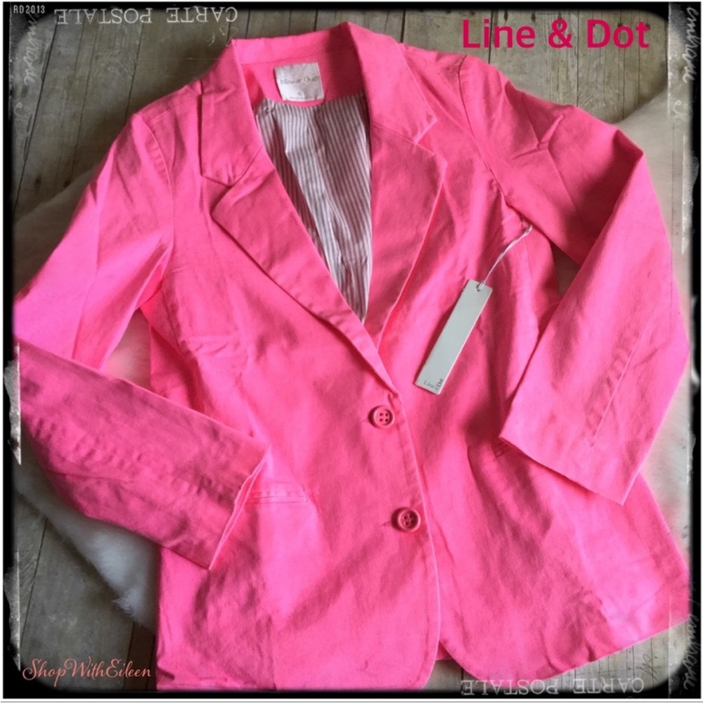 Line & Dot Striped Pink Jacket